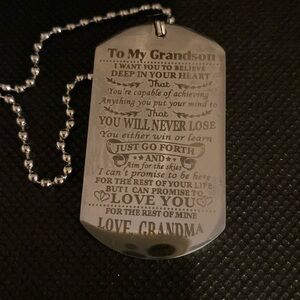 Silver Necklace for a Grandson from a Grandmother